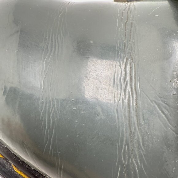 Dr. Martens 1460 Gray Patent Leather Boots EU 38 Lace-Up Iconic Style w/Yellow S - Picture 5 of 10